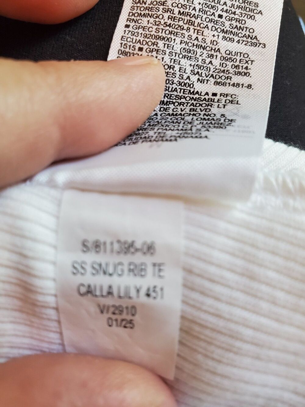 Old Navy Snug Rib Crop Ts Women's Medium Grey (Panther) And White (Calla Lily) - Picture 16 of 16